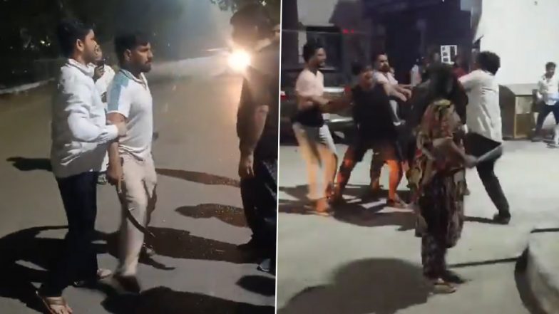 Greater Noida: Ugly Brawl Breaks Out Between 2 Groups at Meenakshi Apartment in Uttar Pradesh Over Noise Dispute As Both Sides Resort to Sticks, Batons and Swords; 1 Arrested (Watch Videos)