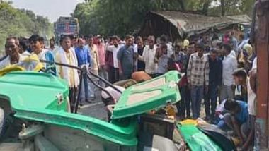 Hardoi Road Accident: 10 Died and 4 Injured in Auto-Truck Collision in Uttar Pradesh (See Pics and Videos)