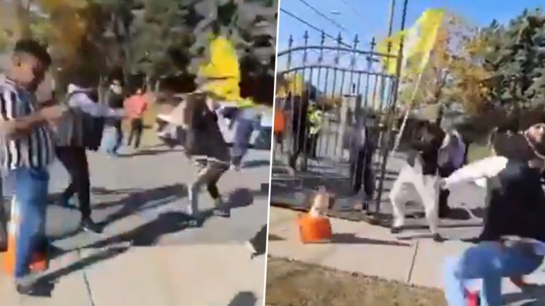 Canada: Khalistani Extremists Attack Devotees Outside Hindu Sabha Temple in Brampton, Canadian MP Chandra Arya Says 'Red Line Has Been Crossed' (Watch Video)