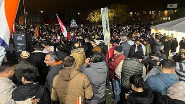 Hindu Temple Attacked in Canada: Thousands Take Out Solidarity Rally Outside Hindu Sabha Mandir in Brampton Against Attacks by Khalistani Extremists on Temples in Country