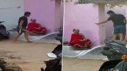 Raipur Shocker: Youth Brutally Thrashes Elderly Grandmother with Cricket Bat in Chhattisgarh, Video Surfaces