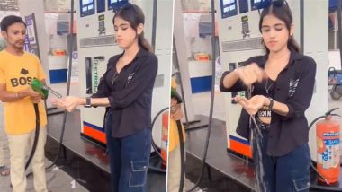 Reels Craze: Girl Pours Petrol on Her Hands At Fuel Station For Social Media Reel, Video of Dangerous Stunt Goes Viral