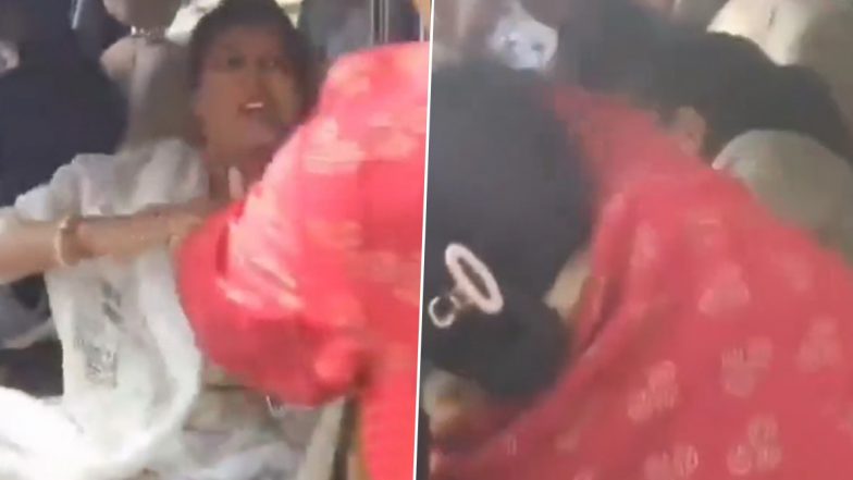 Indore: Sarpanch’s Wife Catches Him with Girlfriend in Car, Thrashes Woman Publicly; Viral Video Surfaces