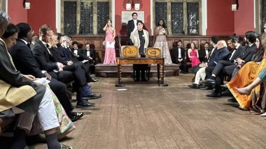 Indian Students, British Hindus Protest Outside Oxford Union Over Debate on Kashmir With Speaker Having ‘Terror’ Links, Pics and Videos Surface