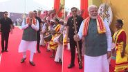 PM Narendra Modi Tries His Hands on a Traditional Dhol As He Kickstarts Birth Anniversary Celebrations of Birsa Munda In Bihar’s Jamui; Video Surfaces