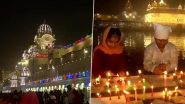 Guru Nanak Jayanti 2024: Golden Temple Illuminated on Gurpurab, Firecrackers Light Up Sky; Video Surfaces