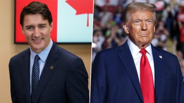 Canadian PM Justin Trudeau Flies to Florida to Meet US President-Elect Donald Trump at Mar-a-Lago As Tariff Threat Looms (Watch Video)