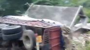 Kerala: Narrow Escape For Family As Truck Overturns, Crashes Into House in Koorambala (Watch Video)