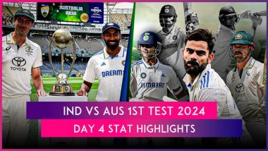 IND vs AUS 1st Test 2024 Day 4 Stat Highlights: India Register Famous Win at Perth