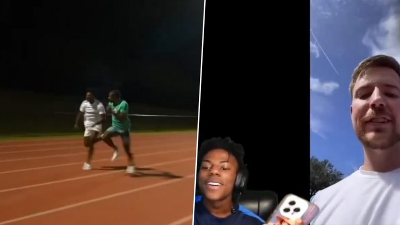 Noah Lyles vs IShowSpeed: Olympic Gold Medallist Defeats YouTuber in MrBeast’s USD 100K Race Challenge (Watch Viral Videos)