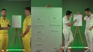 Pat Cummins, Glenn Maxwell, Mitchell Marsh and Other Australian Cricketers Practice Hindi and Urdu Speaking Skills Ahead of International Series Against Pakistan and India (Watch Video)