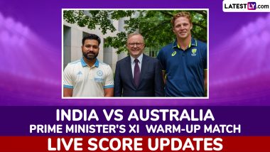 India vs Australia Prime Minister's XI Live Score Updates of Day 1: Indian Cricket Team Members Click Photos With Australian PM Anthony Albanese