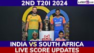 IND 80/5 in 14 Overs | India vs South Africa Live Score Updates of 2nd T20I 2024: Hardik Pandya, Rinku Singh Look to Guide Men in Blue to Fighting Total