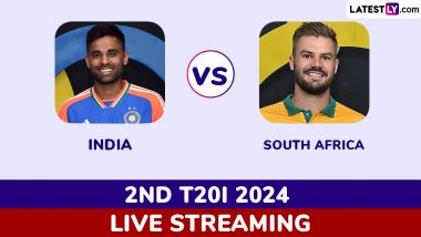 India vs South Africa Free Live Streaming Online, 2nd T20I 2024: How To Watch IND vs SA Cricket Match Live Telecast on TV?