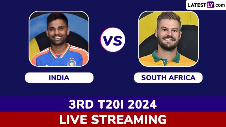 India vs South Africa Free Live Streaming Online, 3rd T20I 2024: How To Watch IND vs SA Cricket Match Live Telecast on TV?