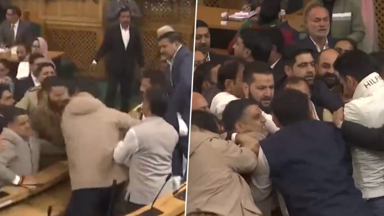 Jammu and Kashmir: Ruckus Breaks Out Inside Assembly After MLA Khurshid Ahmad Sheikh Displays Banner on Article 370 (Watch Video)