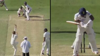 Bizarre! KL Rahul Bowled Between His Legs By Corey Rocchiccioli After Ball Deflects Off Pad During IND A vs AUS A 2nd Unofficial Test 2024 (Watch Video)