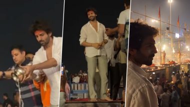 Kartik Aaryan Attends Ganga Aarti in Varanasi; ‘Bhool Bhulaiyaa 3’ Actor Shares Video on Social Media