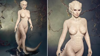 Kim Kardashian Slays Halloween 2024 in Jaw-Dropping Albino Alligator Costume, Sets the Fashion Bar High for Spooky Season (View Pictures and Videos)