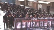 Manipur Violence: Hundreds Walk With Empty Coffins in Churachandpur District, Demanding Justice for Those Killed in Jiribam Gunfight (Watch Video)