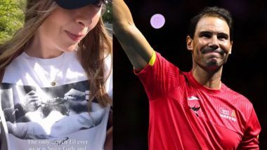 Maria Sharapova Sports Rafael Nadal Merchandise As She Pays Tribute to Tennis Legend On His Retirement (Watch Video)