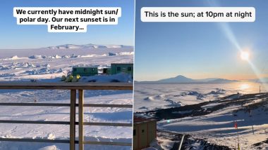 Midnight Sun in Antarctica: Matty Jordan Documents Bright Sunlight During Midnight at the Coldest Place on Earth in Enthralling Instagram Reels (Watch Videos)