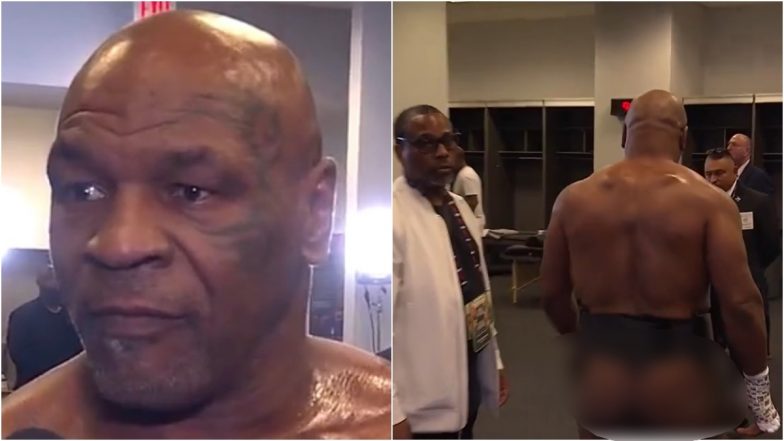 'Can't Unsee That'! Mike Tyson Bare Ass Flashed on Netflix Live Stream Before His Bout Against Jake Paul, Netizens Has the Most 'WTF' Reaction to Viral Videos