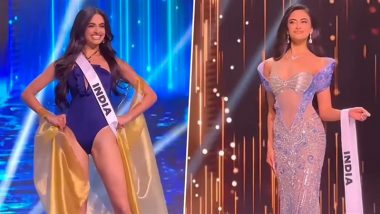 Miss Universe India 2024 Rhea Singha in Evening Gown and Swimsuit Round at the Preliminary Competition: Watch Video of Beauty Queen From Ahmedabad Set the Stage on Fire With Her Confident Walk