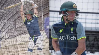 'Ready to Roll' Marnus Labuschagne Grinds Hard in Nets Ahead of IND vs AUS 1st Test of Border-Gavaskar Trophy 2024-25 (See Video)