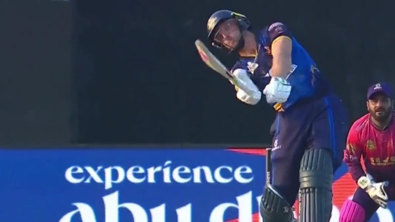 Jos Buttler Manages to Hit Boundary Despite Bat Slipping Out of His Hand During Deccan Gladiators vs Bangla Tigers Match in Abu Dhabi T10 2024 (Watch Video)