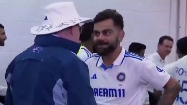 Australia Prime Minister Anthony Albanese Interacts With India Batter Virat Kohli Ahead of IND vs AUS PM XI Two-Day Practice Match in Canberra (Watch Video)