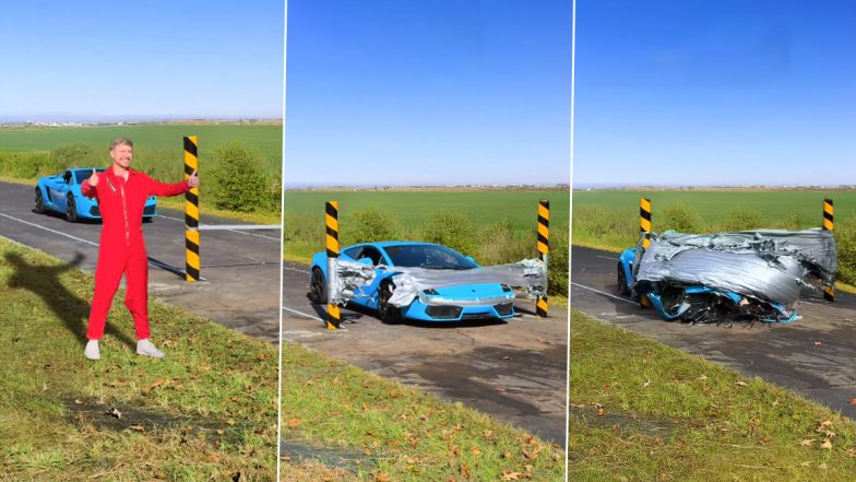 MrBeast Destroys Lamborghini With Duct Tape for Instagram Reel, Video of Nearly Damaged Car Goes Viral Online (Watch)