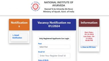 Latest Government Jobs Notifications: National Institute of Ayurveda Invites Applications for 31 Vaidya, Pharmacists and Other Posts, Apply Online at nia.nic.in