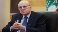 Israel-Hezbollah War: Lebanon&rsquo;s Prime Minister Najib Mikati Asks Iran To Help Secure Cease-Fire in Ongoing Conflict