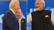 PM Narendra Modi and US President Joe Biden Shake Hands During G-20 Summit in Brazil's Rio de Janeiro (Watch Video)