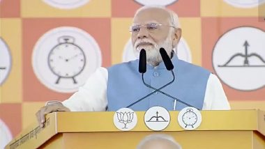 ‘Balasahab Insulted’: PM Narendra Modi Attacks Uddhav Thackeray for ‘Handing Over Remote Control’ to Congress (Watch Video)