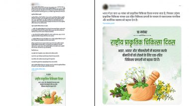 National Naturopathy Day 2024 HD Images and Wallpapers: Netizens Share Informative Posts, Wishes, Greetings and Messages to Raise Awareness About Naturopathy