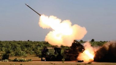 India Successfully Test-Fires Guided Pinaka Weapon System as Part of Provisional Staff Qualitative Requirements Validation Trials (Watch Video)