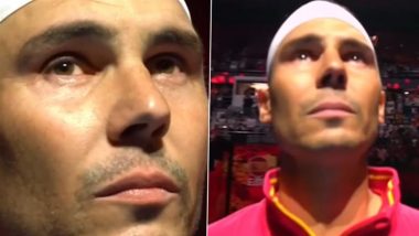 Rafael Nadal Breaks Down In Tears As Spain's National Anthem Plays Ahead of Davis Cup 2024 Tennis Match Against Netherlands (Watch Video)