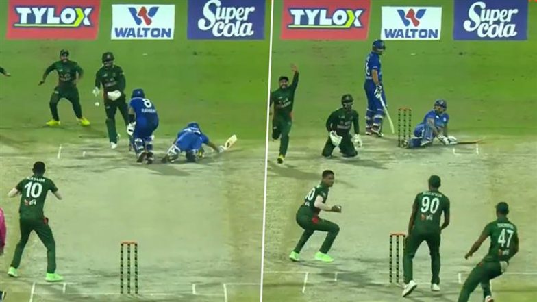 Rahmat Shah Run Out After Terrible Mix-Up With Gulbadin Naib During AFG vs BAN 2nd ODI 2024, Video Goes Viral