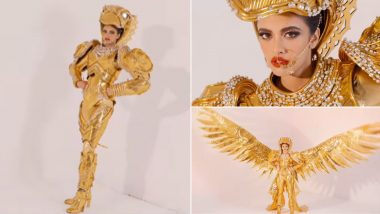 Miss Universe India 2024 Rhea Singha Dresses Up As the Golden Bird at the National Costume Competition of 73rd Miss Universe Beauty Pageant (Watch Videos)