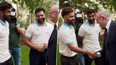 Rohit Sharma, Jasprit Bumrah, Virat Kohli and Other Indian Cricket Team Members Meet Australian PM Anthony Albanese Ahead of IND vs AUS BGT 2024–25 2nd Test (Watch Video)