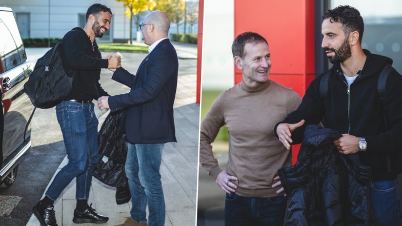 Ruben Amorim Joins Manchester United as New Manager After Ruud van Nistelrooy’s Interim Spell, Receives Warm Welcome Upon Arrival at Carrington Training Centre (See Pics)