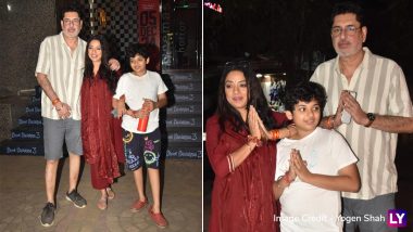 Rupali Ganguly Makes Public Appearance With Husband Ashwin Verma and Son Rudransh Amid Controversy Over Stepdaughter’s ‘Psychotic’ Remark (See Pics & Watch Video)