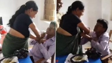 Bihar: Woman Teacher Grabs Collar of School Principal As Ugly Scuffle Breaks Out Between Them in Siwan, Viral Video Surfaces