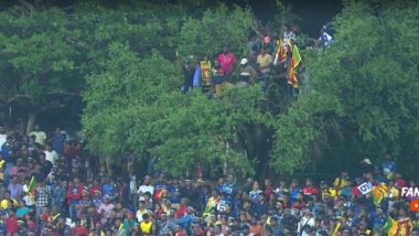 Fans in Sri Lanka Climb Tree Near Rangiri Dambulla International Stadium To Watch SL vs NZ 1st T20I 2024 (See Pic)