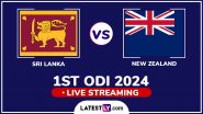 Sri Lanka vs New Zealand Free Live Streaming Online, 1st ODI 2024: How To Watch SL vs NZ Cricket Match Live Telecast on TV?