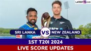 SL 87/5 in 11.3 Overs (Target 136) | Sri Lanka vs New Zealand Live Score Updates of 1st T20I 2024: Bhanuka Rajapaksa Departs