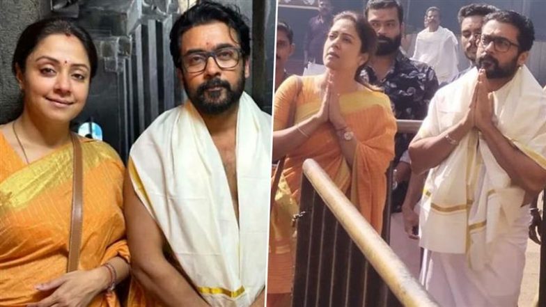 Suriya and Jyotika Offer Prayers at Kollur Mookambika Temple; Check Out the Couple’s Pics From Their Visit to the Karnataka Shrine