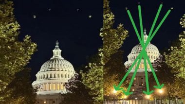 UFO Sighted Over US Capitol Hill? ‘Mystery’ Lights in Sky Over Washington DC Triggers ‘Alien’ Rumours, Know the Truth Behind Viral Picture and Video